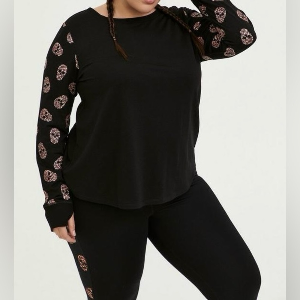 Torrid French Terry Ladder Back Long Sleeve Active Sweatshirt